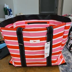 Scout Red and White Striped Tote Bag